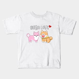 SHIBA LOVE - Valentines Day Kids T-Shirt